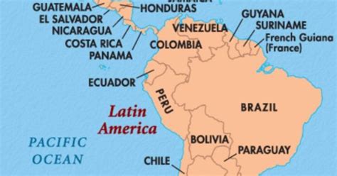 Map Of Latin America Central America Cuba Costa Rica Dominican