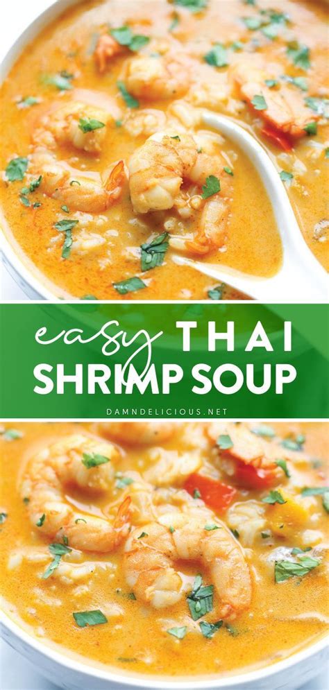 Easy Thai Shrimp Soup Recipe In 2021 Easy Soup Recipes Shrimp