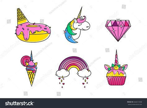 Free vector icons in svg, psd, png, eps and icon font. Flat Vector Wonder Unicorns Icons Set Stock Vector ...
