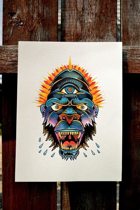 We did not find results for: Gorilla Traditional tattoo print by FloodingFactory on ...