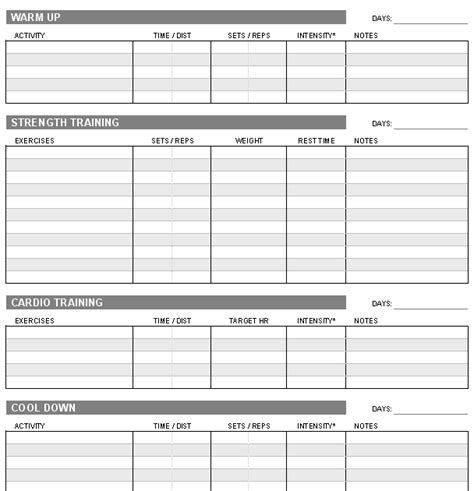 That i prefer the variability of metcons over bodybuilding style work. Bodybuilding Excel Templates - Printable Workout Log ...
