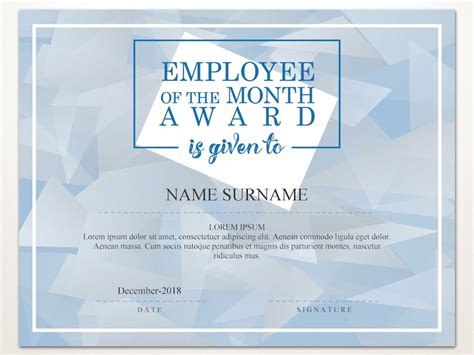 Employee Of The Month Editable Template Editable Award Etsy