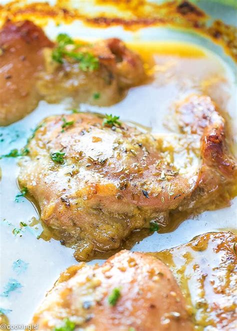 3.put the bird in the oven and cook for one hour. Honey Mustard Chicken Thighs - Cooking LSL