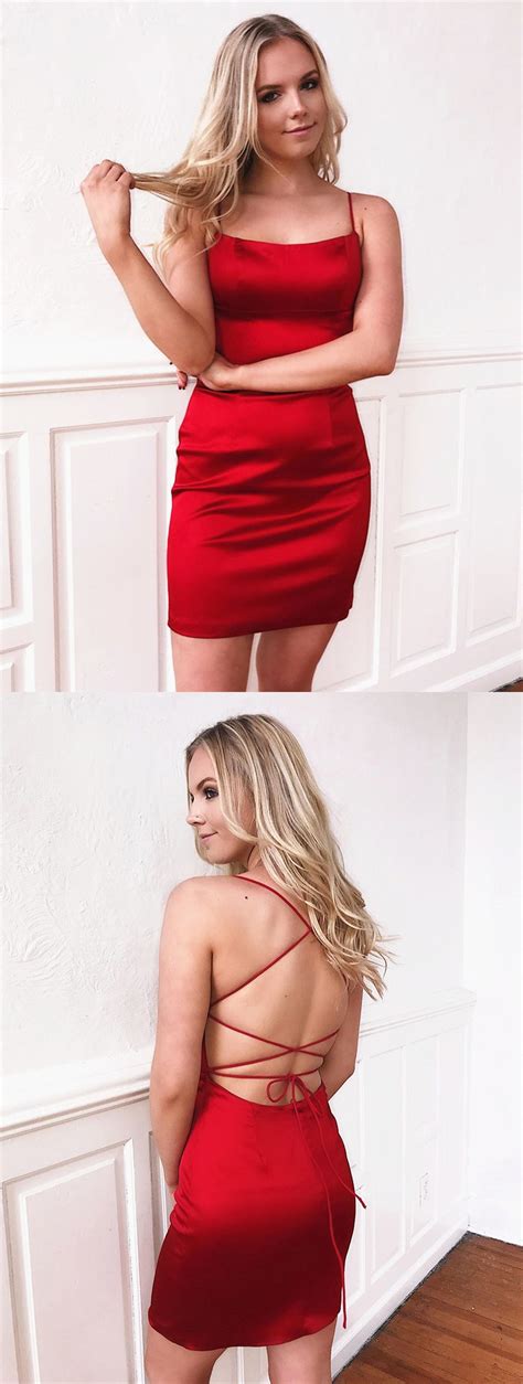 Short Red Backless Prom Dresses Short Red Backless Formal Homecoming