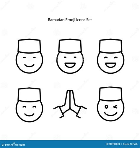 Ramadan Emoji Icons Stock Vector Illustration Of Celebration 243786821