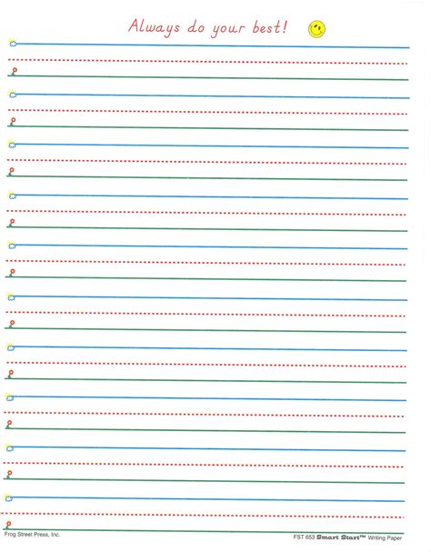 Third Grade Lined Writing Paper
