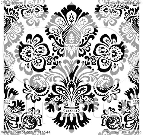 Seamless floral pattern on uniform background. Clipart Seamless Black And White Vintage Floral Pattern 1 ...