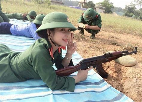 Cute Female Soldier Belonging To Peoples Army Of Vietnam Album Design