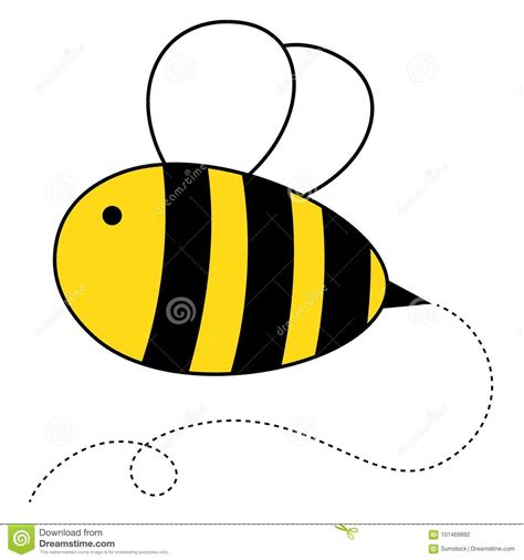 Cute Cartoon Honey Bee Stock Vector Illustration Of