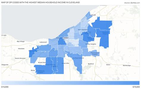 Highest Median Household Income In Cleveland By Zip Code Zip Atlas