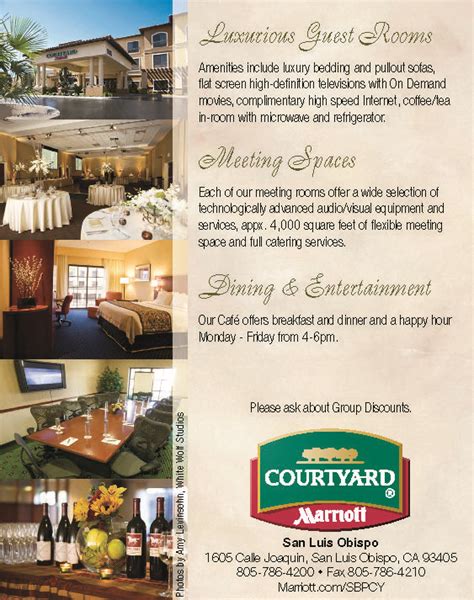 Courtyard By Marriott San Luis Obispo County Visitors Guide