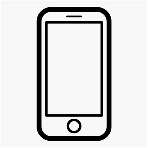 Smartphone Vector Icon Cellphone Cartoon Black And White Hd Png