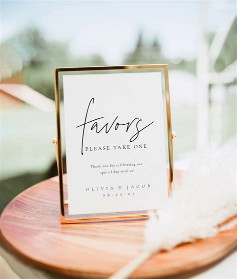 Modern Printable Wedding Favors Sign Template Printable Etsy
