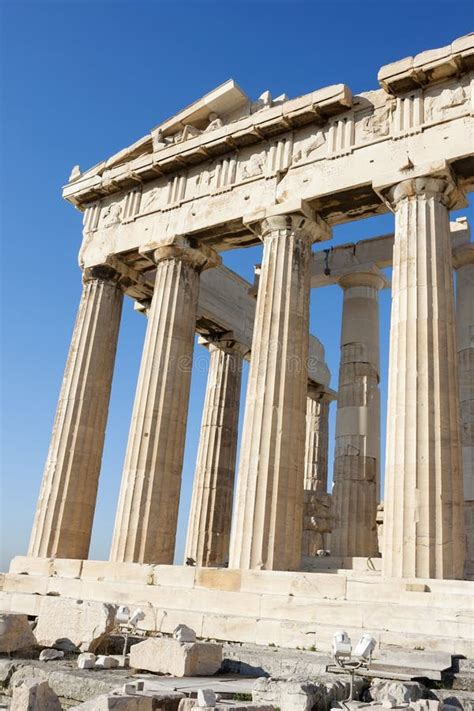 Columns Of Parthenon In Acropolis Of Athens Stock Image Image Of