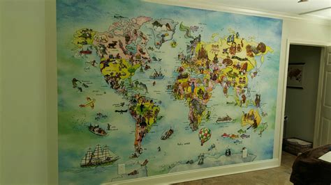 World Map Mural Nordstromrack In 2021 Map Wall Mural