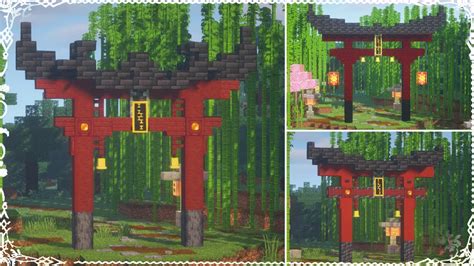 Minecraft Top 3 Torii Gate I 120 Update Tutorial ⛩️ Youtube