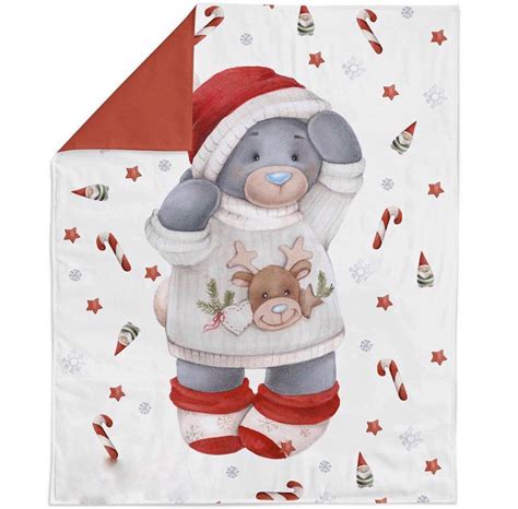 Christmas Baby Blanket Winter Bear Personalized Blanket Etsy