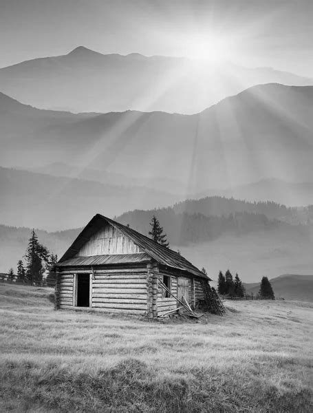 Mountain Carpathian Village Black And White Stock Photo By ©vian1980