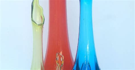 vintage set of 4 mid century eames era stretch fluted vases by gotretro 189 00 glass