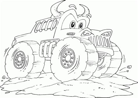 It will be funniest monster truck ever! bull monster truck coloring page - coloring.com
