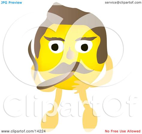 Yellow Male Smiley Face Smoking A Cigar Clipart