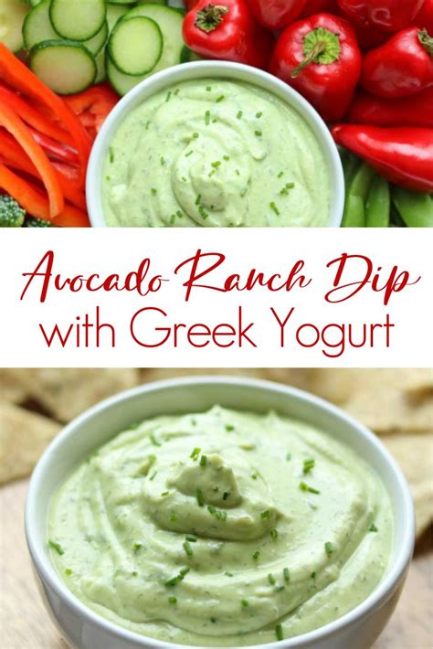 5 Minute Avocado Ranch Dip With Greek Yogurt Recipe Yogurt Recipes