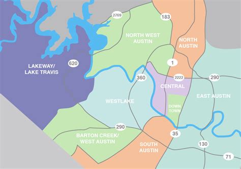 Austin Area Map Areas Neighborhoods