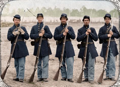 Five Soldiers Four Unidentified In Union Uniforms Of The 6th Regiment