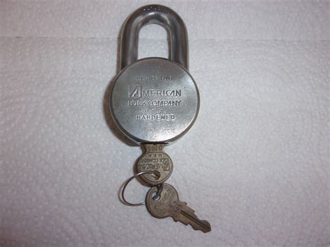 Vintage American Lock Co Series H10 Padlock Usa Stamped Hardened With