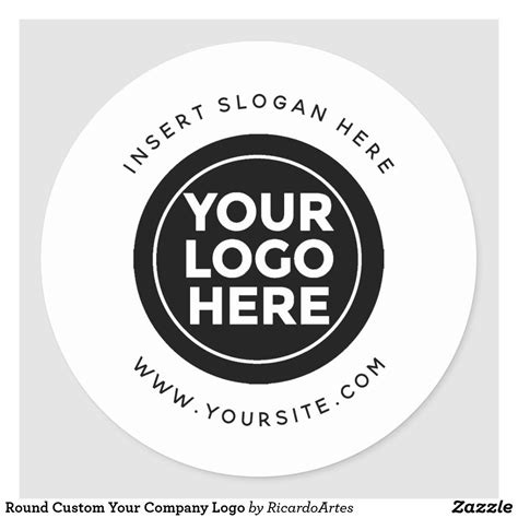 Round Custom Your Company Logo Classic Round Sticker Company Logo Create Custom