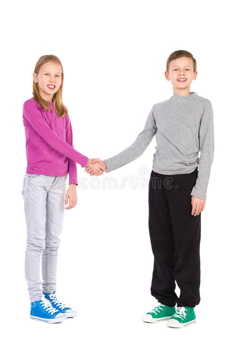 Two Children Shake Hands Stock Image Image Of Isolated 49119099