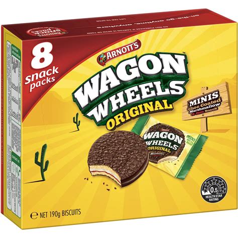 Arnotts Wagon Wheels Multipack Chocolate Biscuits 8 Pack Woolworths