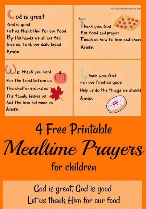 Easy To Learn Short Mealtime Prayers To Teach The Children Mealtime