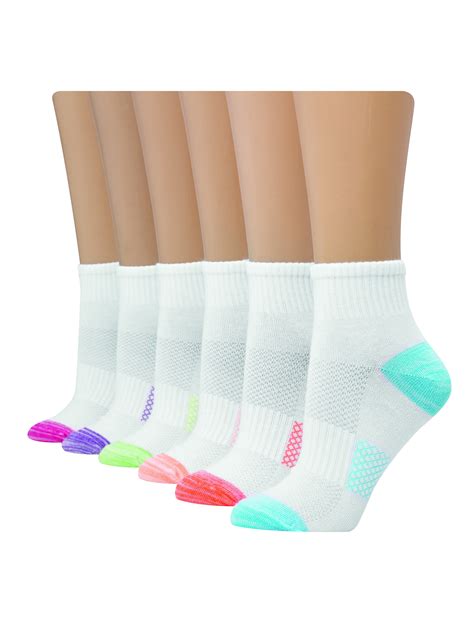 hanes hanes women s comfort cool lightweight ankle socks 6 pack