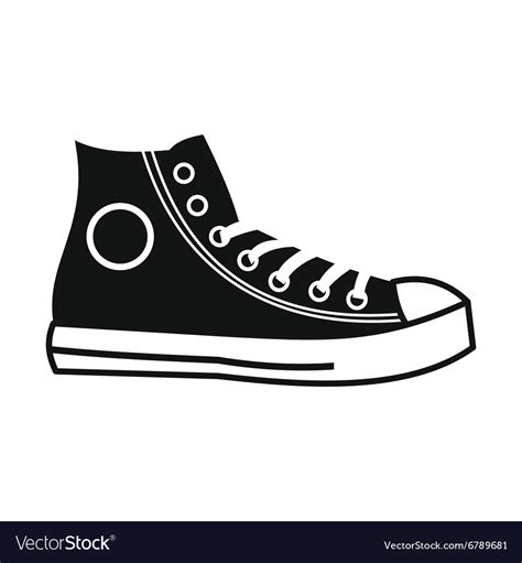 Retro Sneaker Simple Icon Royalty Free Vector Image