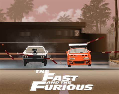 Fast And Furious Poster A3 Illustration Artwork Digital Art Vin Diesel Paul Walker 1968