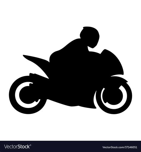Simple Motorcycle With Rider Silhouette