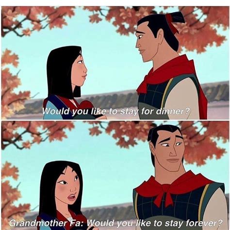 Mulan quotes exists just do that. Sky would you like to stay forever??? Lol of course you do ...