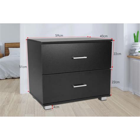 What kind of wood is mdf board made of? Bedside Table with Drawers MDF Wood - Black