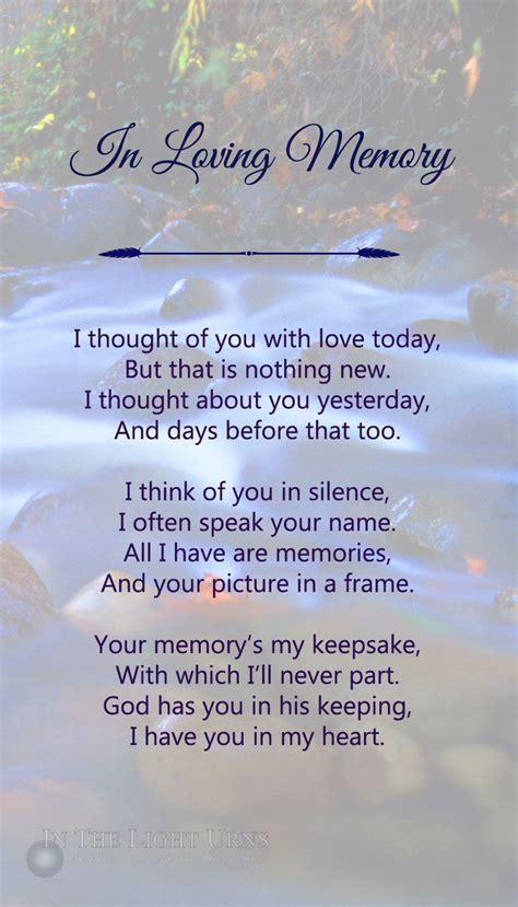 Memorial And Sympathy Quotations Poems And Verses Funeral Poems For Mom