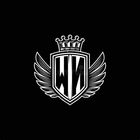 WN Logo Monogram Shield Crown Luxury Design Stock Vector Illustration Of Initials Alphabet