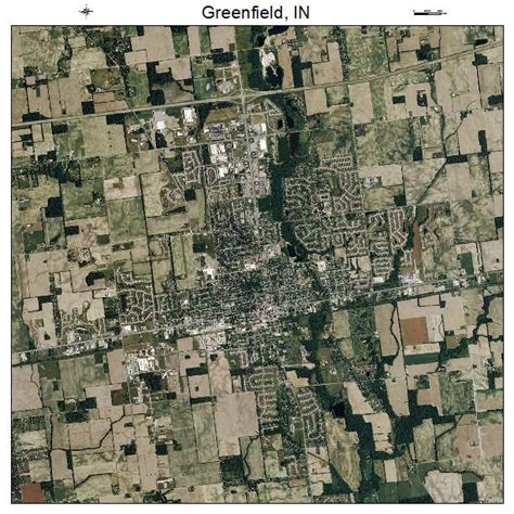 Aerial Photography Map Of Greenfield In Indiana