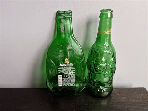 Lucky Buddha Green Enchanted Beer Slumped Bottle St Patricks Etsy