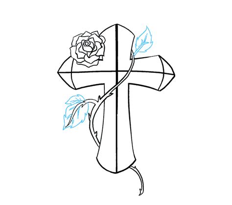 Cross Rose Drawing