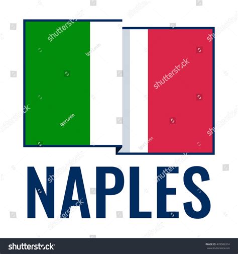 Naples City Italy Flag Flat Vector Stock Vector Royalty Free
