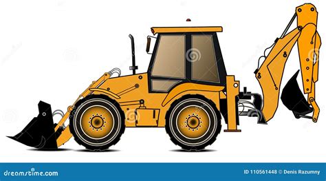 Yellow Backhoe Loader Sketch Vector 103118738