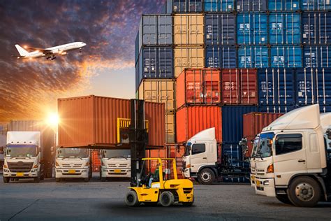 Logistics And Transportation Of Container Cargo Ship And Cargo Plane