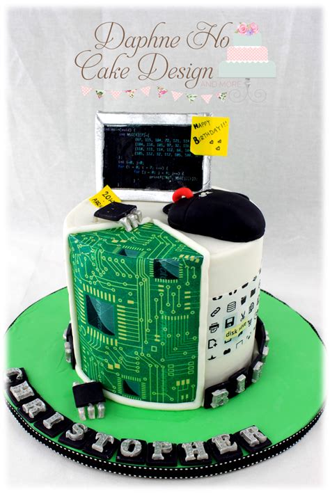 Intense colors, sharp lines, glossy finish. Computer cake 3 | Computer cake, Engineering cake, Science cake