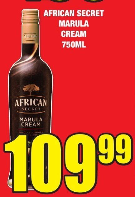 African Secret Marula Cream 750ml Offer At Boxer Liquors