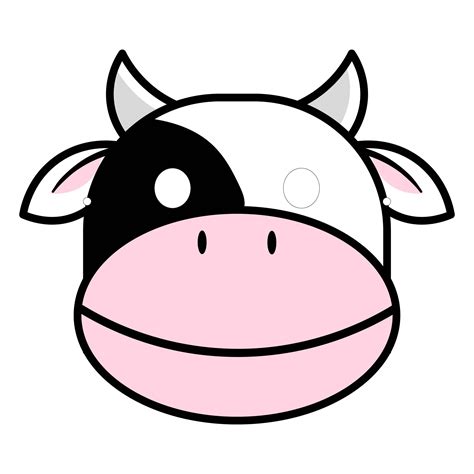 8 Best Images Of Free Printable Cow Mask Printable Cow Mask Template